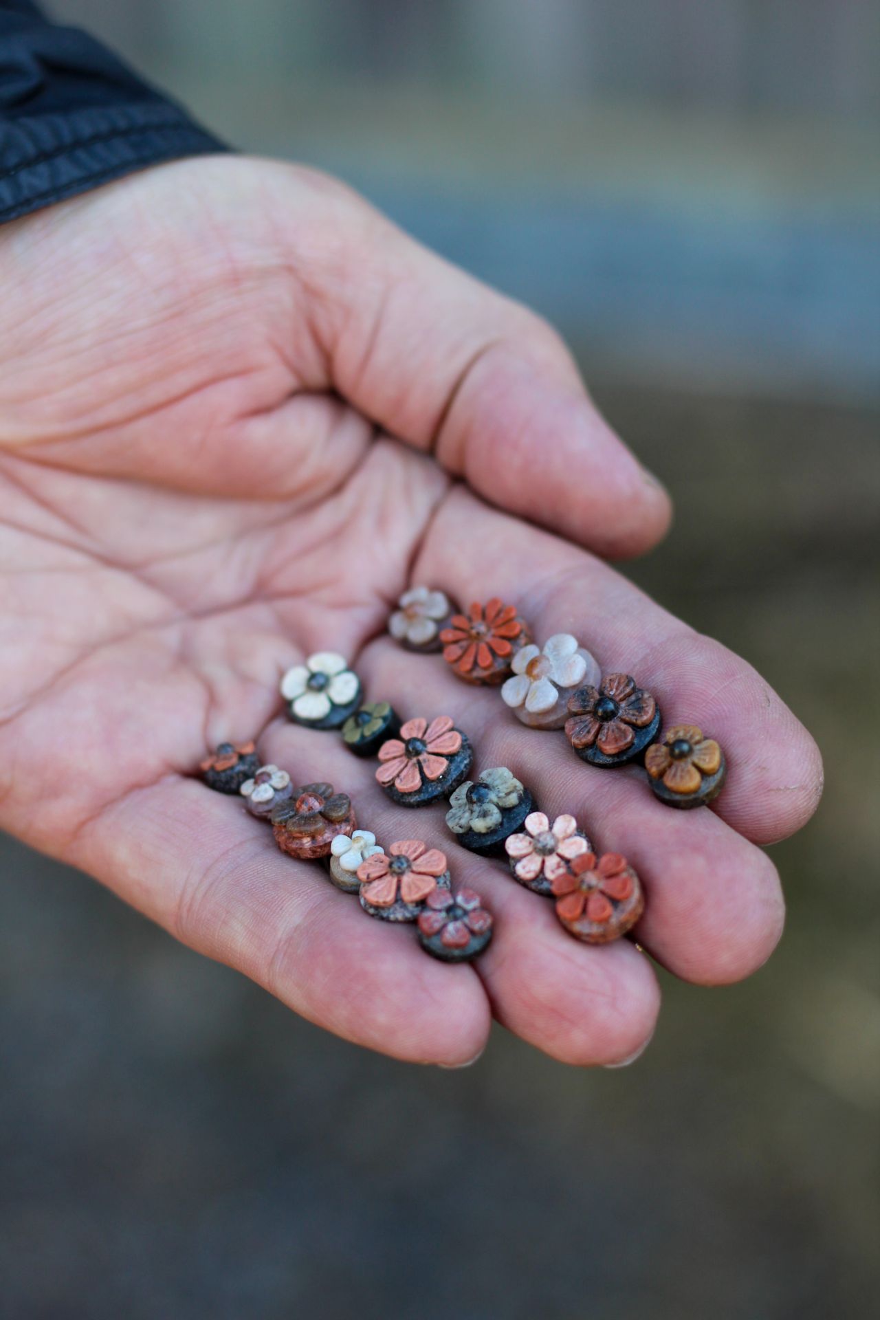Johnny Juthman's flower earrings