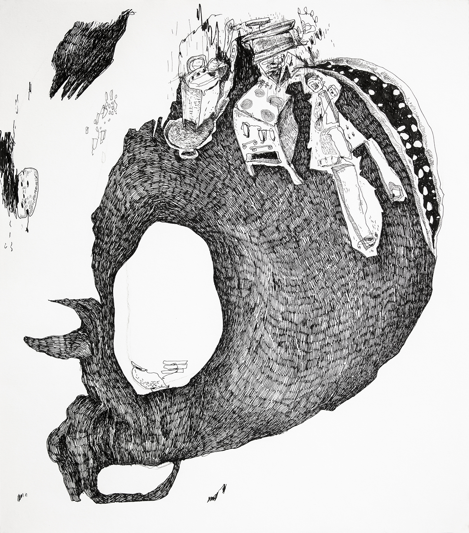 HEIDI SUIKKANEN Nimetön, 2024 ink & pencil on paper 42 x 37 cm