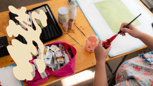 Artist painting