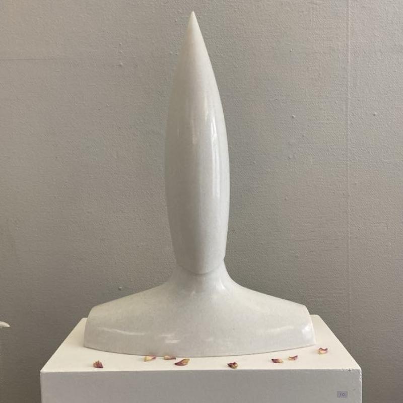 Skulptur höjd 65cm vit marmor