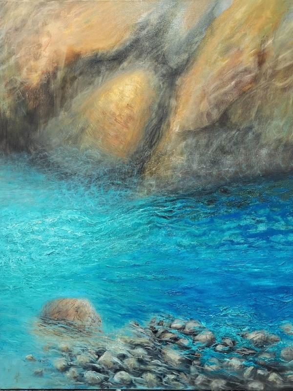 Heta Toivanen, Sateen jälkeen, öljyväri kankaalle,100x80cm,2023, kuvaaja Heta Toivanen