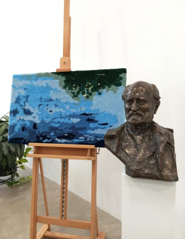 Heidi Linsén, Heijastuksia Roineella (Adalle), tuftattu villa- ja akryylilanka, 2023, 60x100x4cm