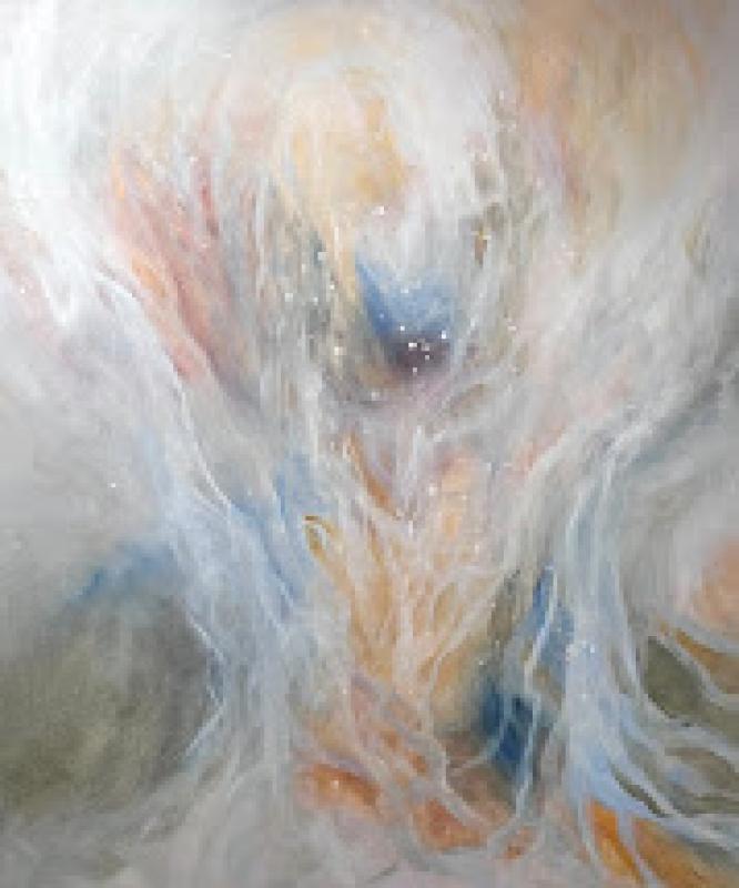 Hanne Bird, 2025, Asomatous,  tempera ja öljy kankaalle, 92x80cm