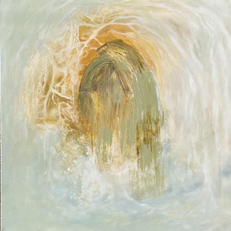Hanne Bird, 2024, Vapauden lähde, tempera ja öljy kankaalle, 80x80cm