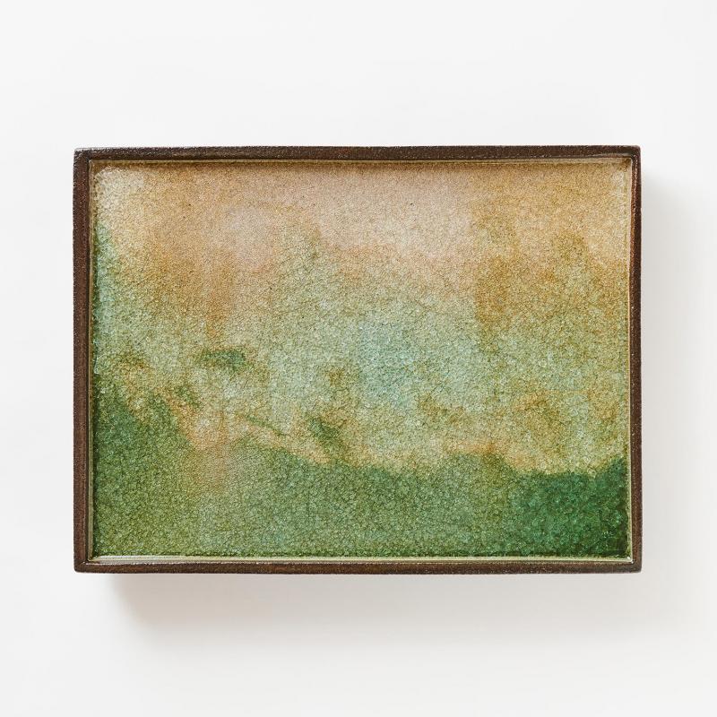 Arni Aromaa, Maisema XX 2024, Kivitavara ja kierrätyslasi, koko 54 cm x 41 cm x 7 cm