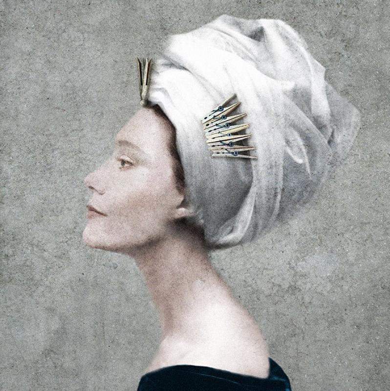 Pyykkituvan sulttaanitar – The Sultana of Laundry Room (2024, ed.30, 36x51cm+marg., pigment ink print on cotton paper)
