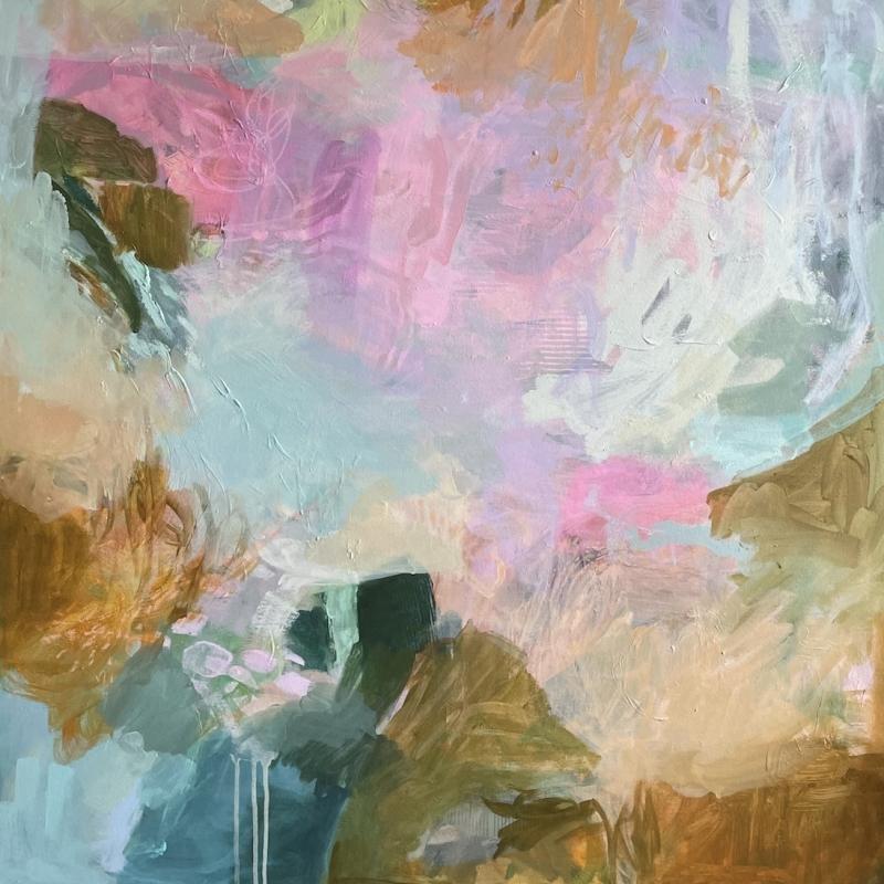 Anni Peltola, Keskellä kaiken kauneuden, sekatekniikka kankaalle, 150x100 cm, 2024, kuvaaja Anni Peltola