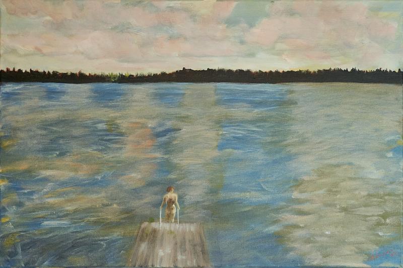 Heidi Krogerus, Sommarmålning/Kesätaulu/Summer Painting, olja på dyk, 40 x 60 cm, 2024, Fotograf Markus Meyer