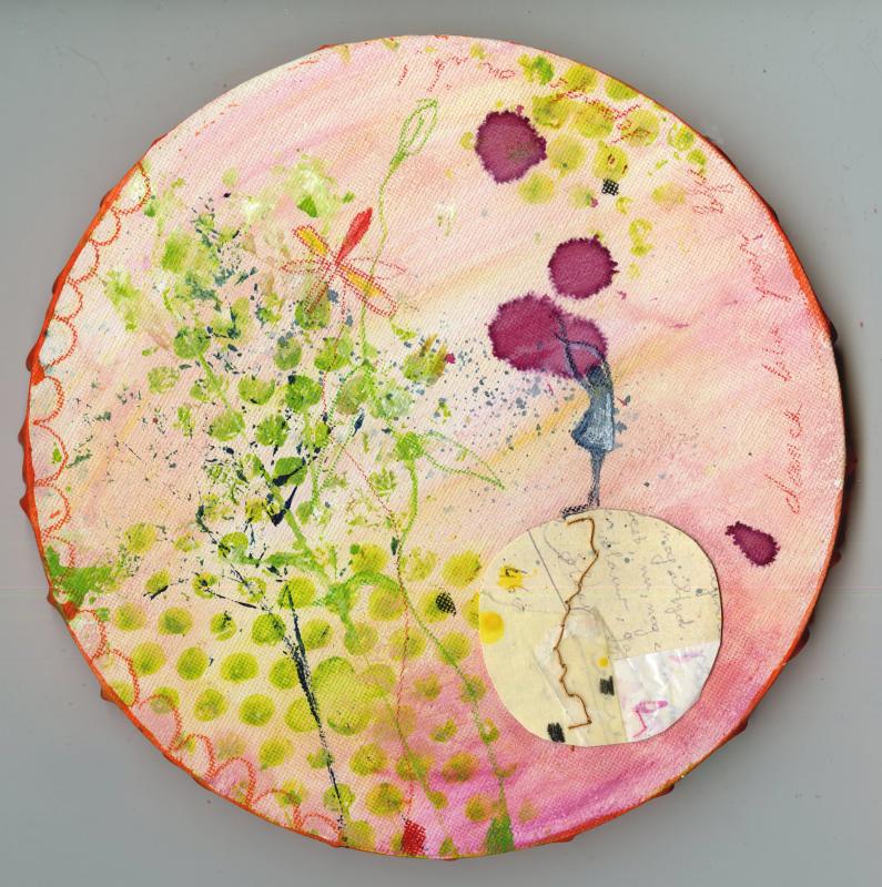 "Flower power", mixed media on canvas