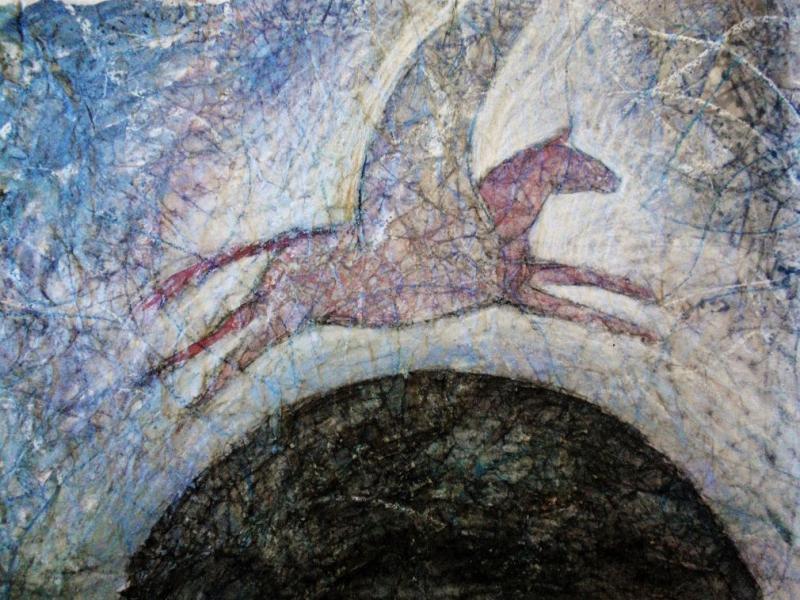 Vesiväri ja vaheliitu rypistetylle paperille 2014, 60x 70cm