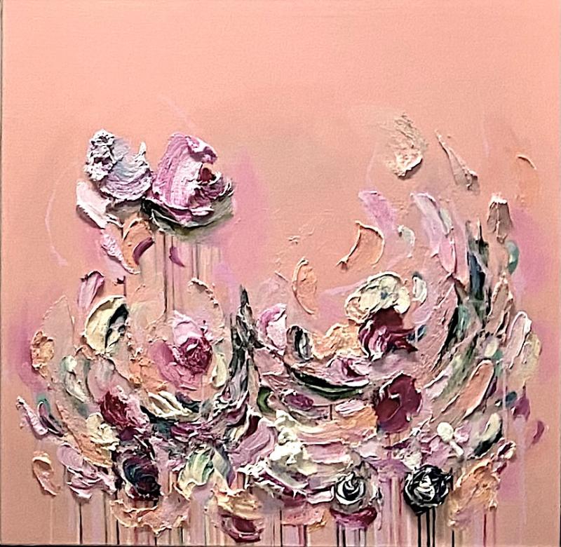 Some more Pink Champagne, öljy kankaalle, 100x100cm, 2024
