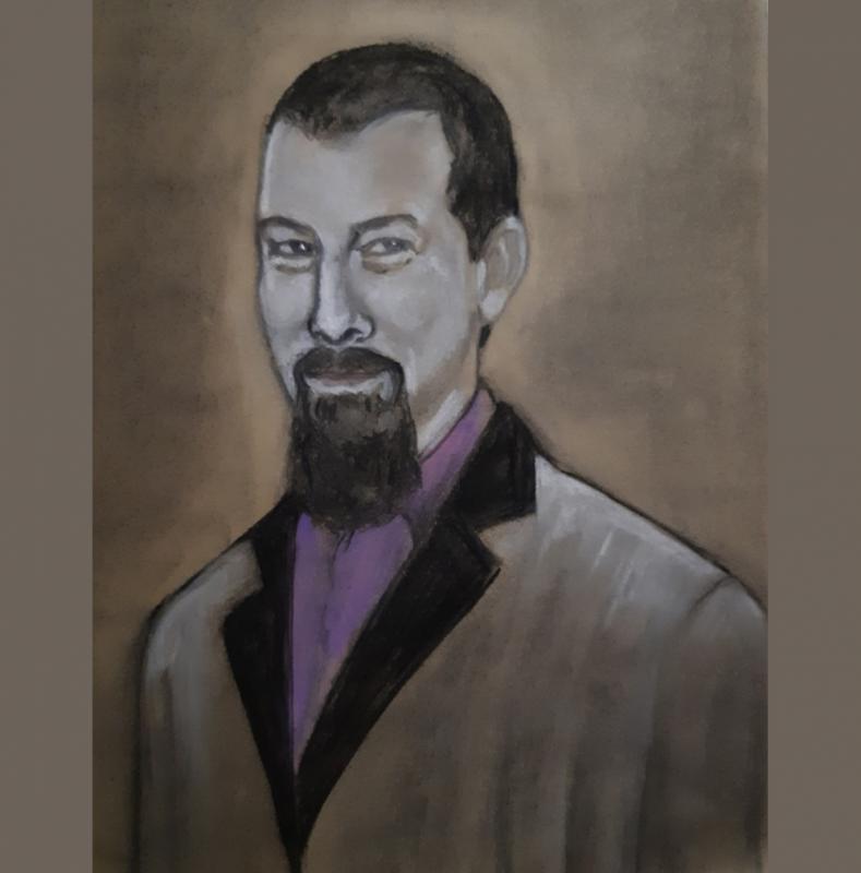 Kirsi Holsti, Veli, hiili/kuivapastelli paperille, 30x40, 2024, kuvaaja Kirsi Holsti