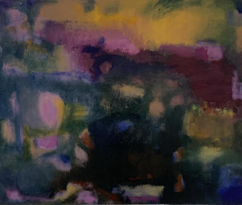 Syysmalvan hehku, 40x50 cm, öljy kankaalle, v. 2020, Marja Rosenberg