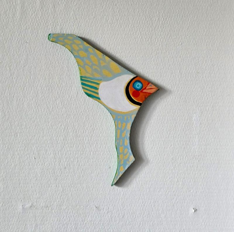Sanna Seetri / Lento / akryyli muotoon leikatulle mdf-levylle / 20 x 10cm / 2025 / kuva: Sanna Seetri