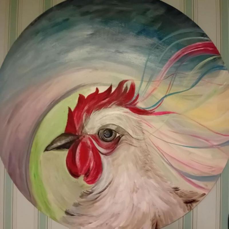 En fjäder i hatten, Akryl, 90 cm, 2025