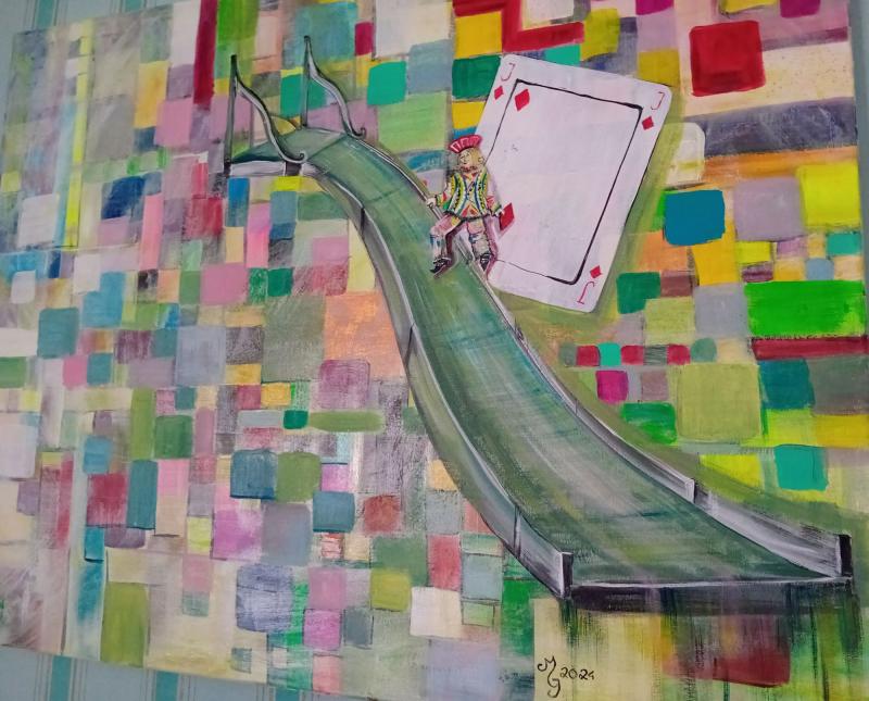 Vill inte längre vara med i leken, Akryl, 80x60,2024