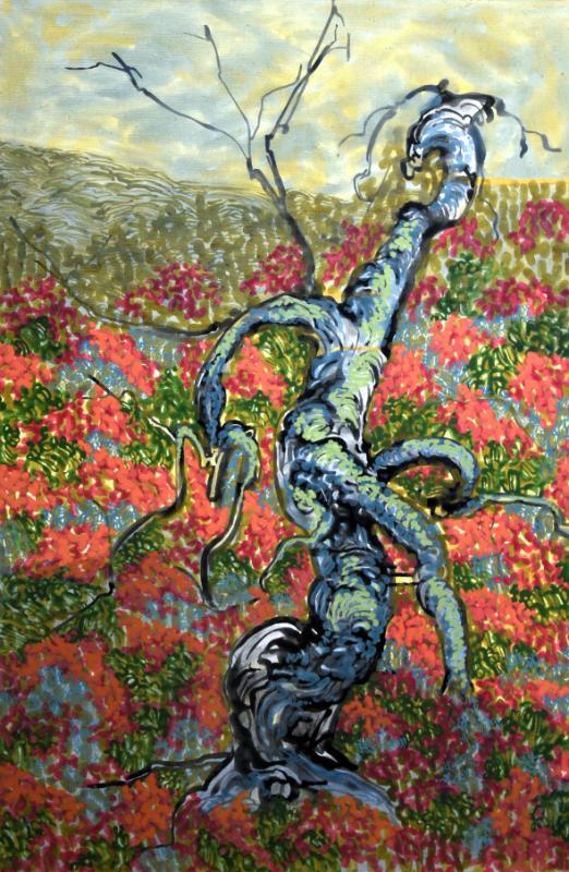 Petra Kaminen Mosher, Ruska 2, acrylic paint on canvas, 120 cm x 80 cm, 2023, Seija Leskelä