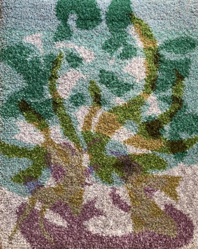 Petra Kaminen Mosher, Untitled Fire Cloud (Pyrocumulus) 9, hand-knotted wool yarn on cotton warp threads, 98 cm x 79 cm, 2024, Petra Kaminen Mosher