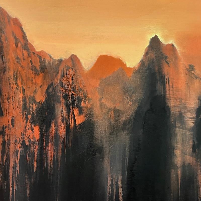 MORNING AT THE MOUNTAINS 2024 Acrylic and ink on canvas 130cm x 140cm