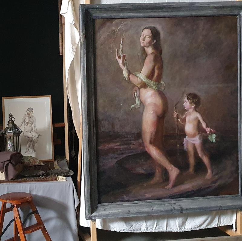 Venus & Cupid , 165x 133 cm , oil on canvas 