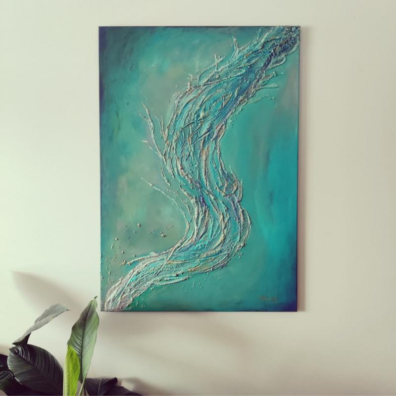 Tiina Miettinen
Anna sen virrata, 2025
Akryylimaalaus struktuuripohjalle
100x70cm
Kuva: Tiina Miettinen