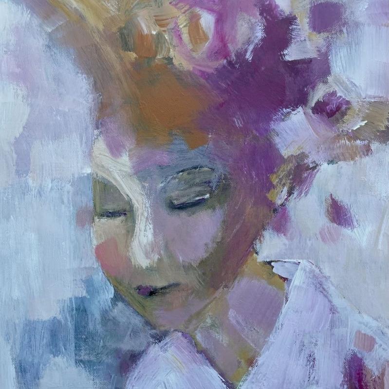 Onnellinen just nyt, akryyli kankaalle, 50 x 40cm