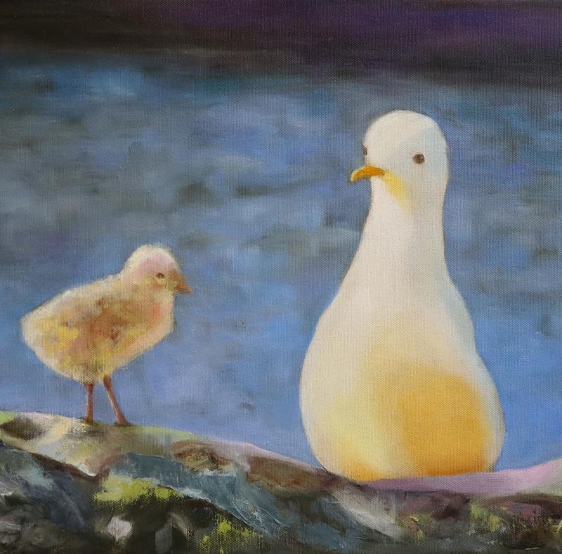   A.Pykäri "Kotikalliolla", öljy kankaalle, 35x57, 2023 