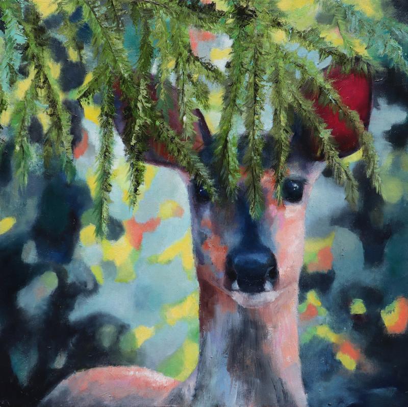 A. Pykäri "Minä olen täällä", öljy kankaalle, 50x60, 2023 