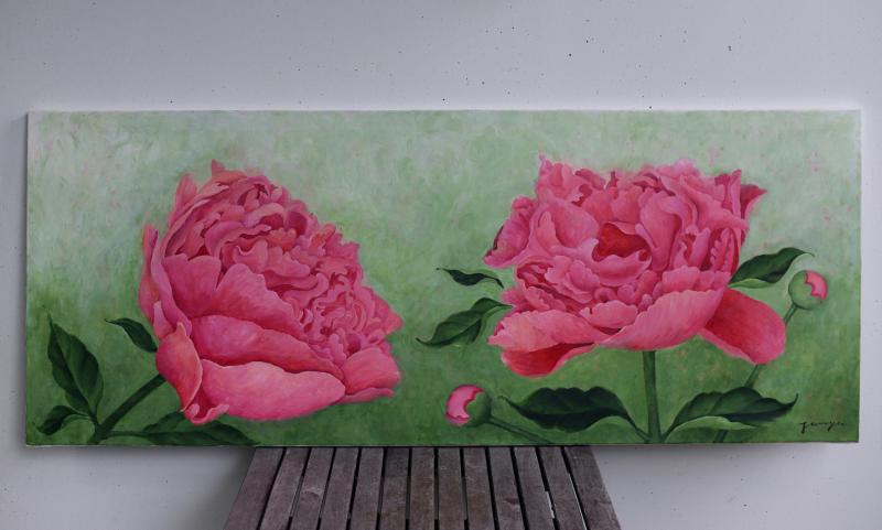 'Atraction', acrylic on canvas, 150x70cm, 2022 (sold)