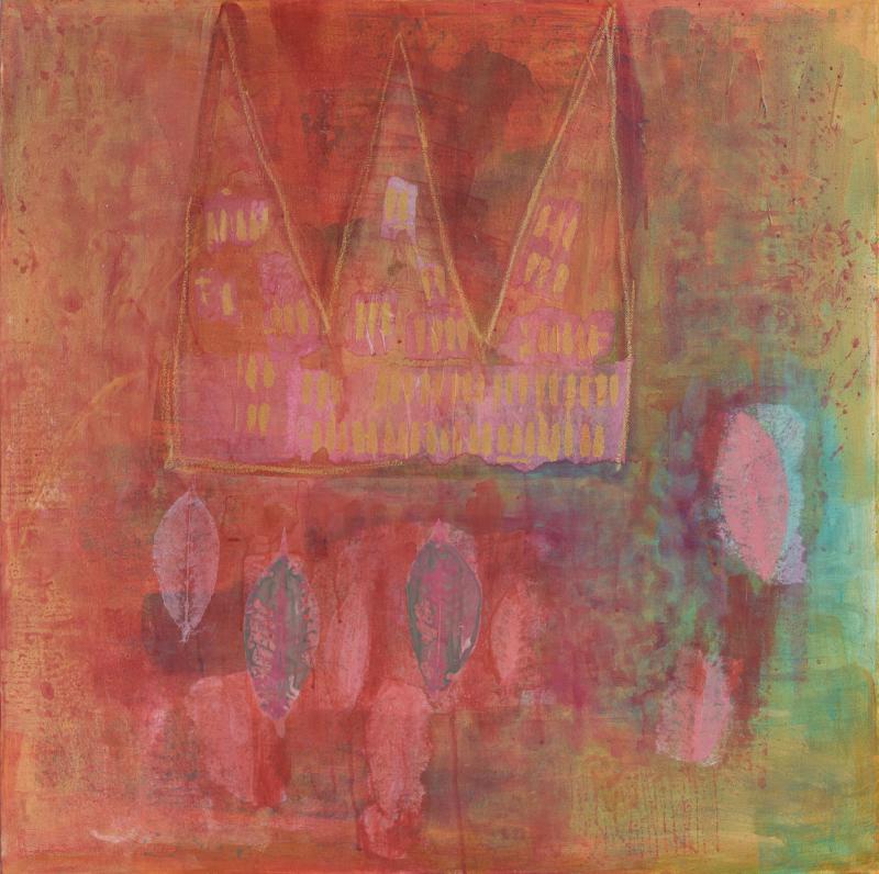 Kuninkaallinen puutarha, 2024, sekatekniikka, 70 x 70 cm