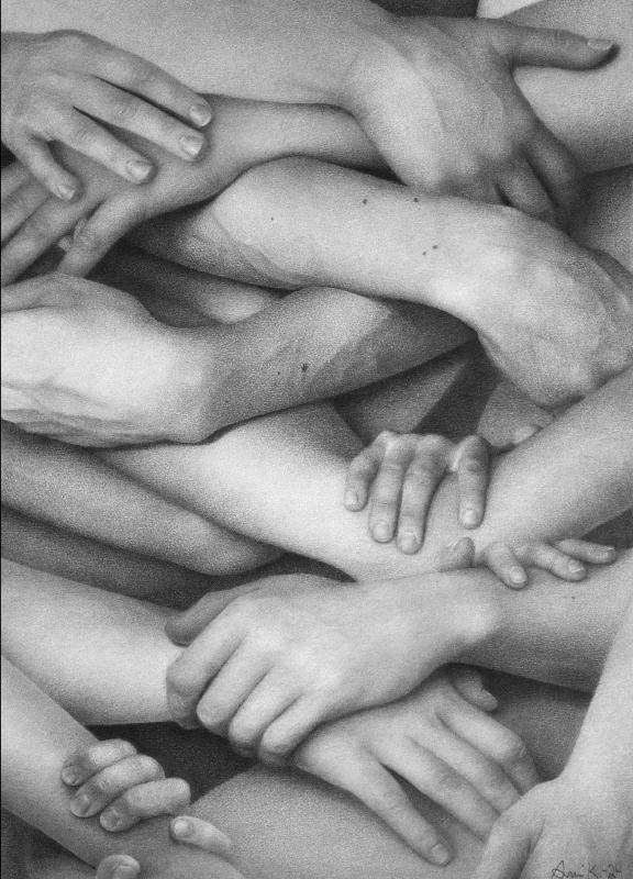 Anni Kristiina, Delucion of you, lyijykynä, 51 cm x 66 cm, 2024