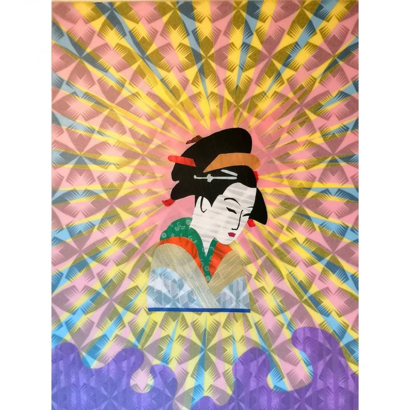 Geisha  - (washi Tape on glass)