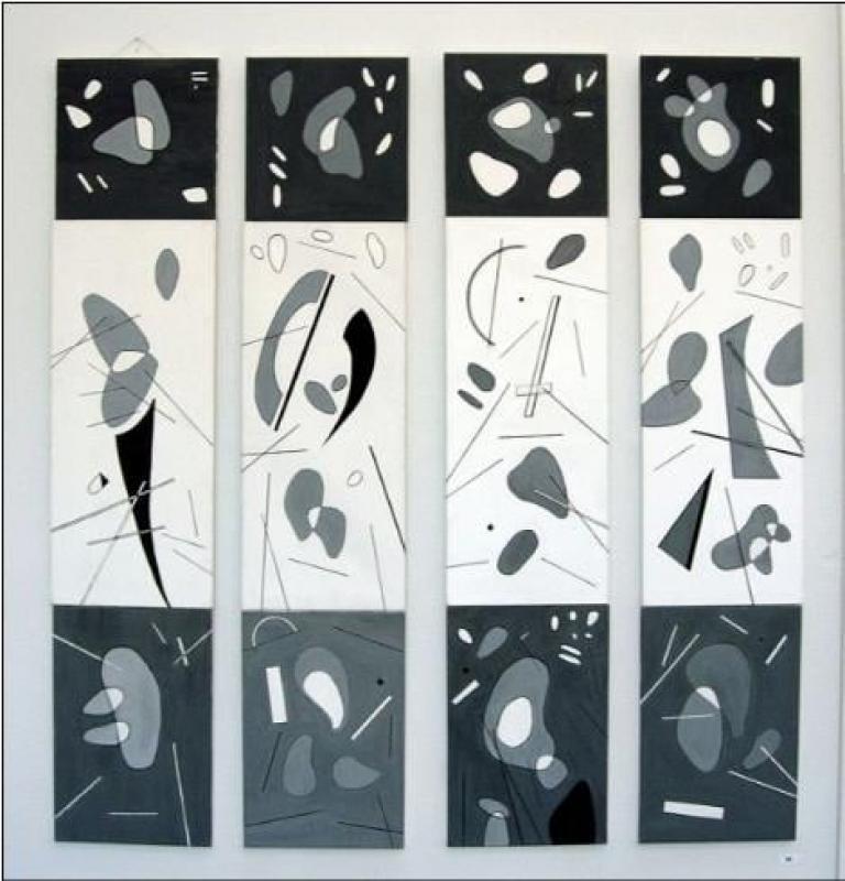 Suprematistinen maisema n. 200x200 öljy 2005