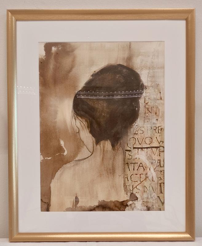 40x50 cm Akryl,kaffe, decoupage 