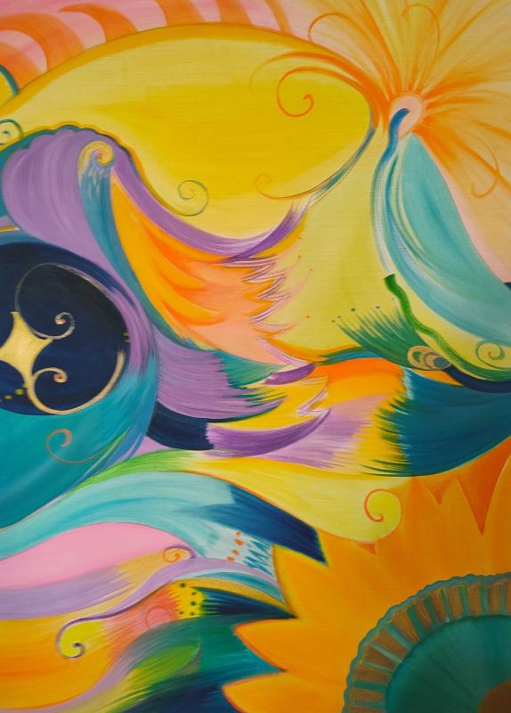 Nimetön öljyvärimaalaus kankaalle, 2024, noin 110x70cm