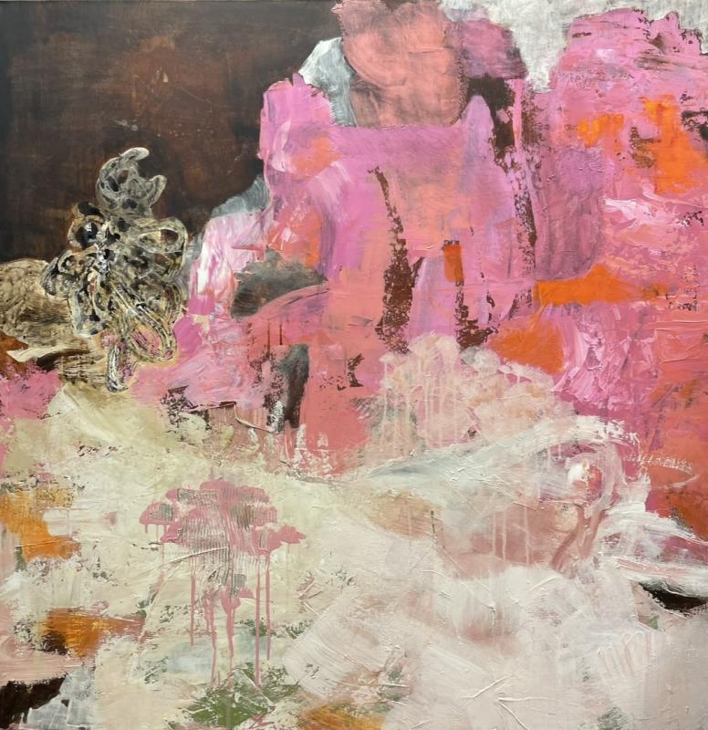 Moody Magenta, akryyli, 100 x 100