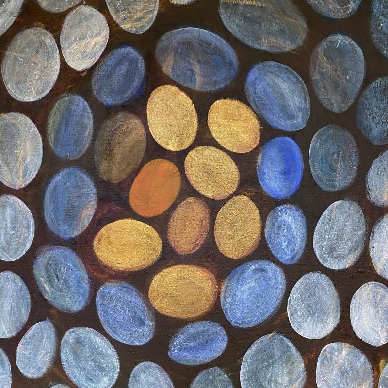 "Sju guldägg och ett järnägg"  akryl och temperamålning, 60x80 cm