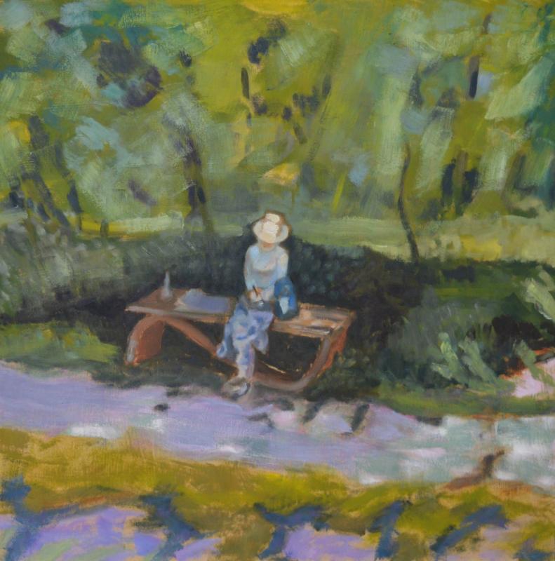 bivax och oljemålning 60x60cm