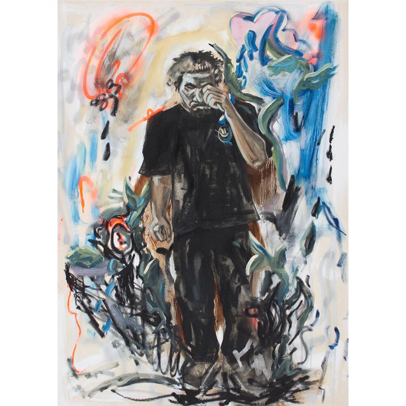 Santtu Tuomola
Miehet saa itkeä
sekatekniikka kankaalle
140 x 100 cm
2025
Santtu Tuomola