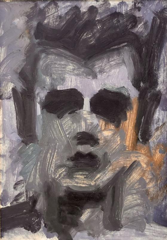 Owe Åsvik  Autoritratto 34x25 cm olja på papper