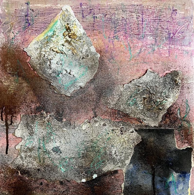 Syrilla Valtokivi, Toivo, monitekniikka/kollaasi levylle, 38x46 cm, 2025 (valokuvaaja Syrilla Valtokivi)