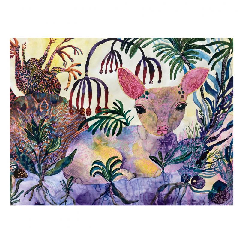 Babe, akvarell på papper, målning, 56x76 cm /Babe, akvarelli paperille, maalaus, 56x76 cm/ Babe, watercolor on paper, painting, 56x76 cm