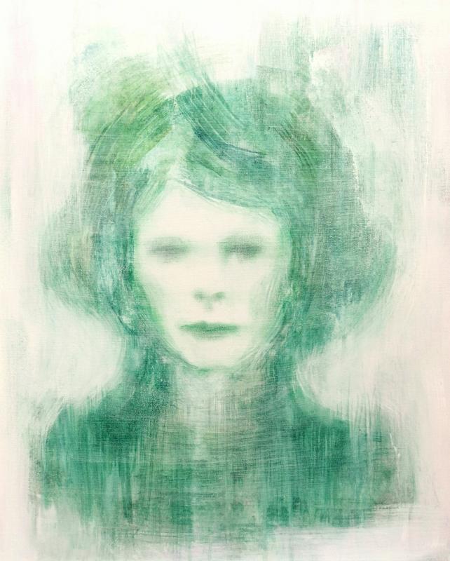 Tuija Karén "Näen sinut tuulessa ja puissa"  akryyli,  61x50 cm, 2024. 