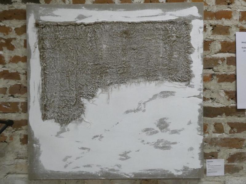 Kaarisilta, 100x100 cm, 2023, sekatekniikka pellavakankaalle
