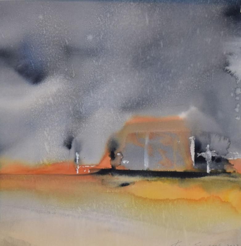 Ingen hemma, akvarell, 45 x 36 cm