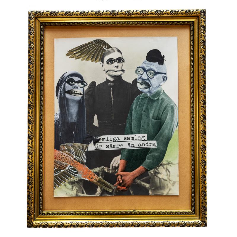 Somligan, 2024, collageteknik, 31x38 cm