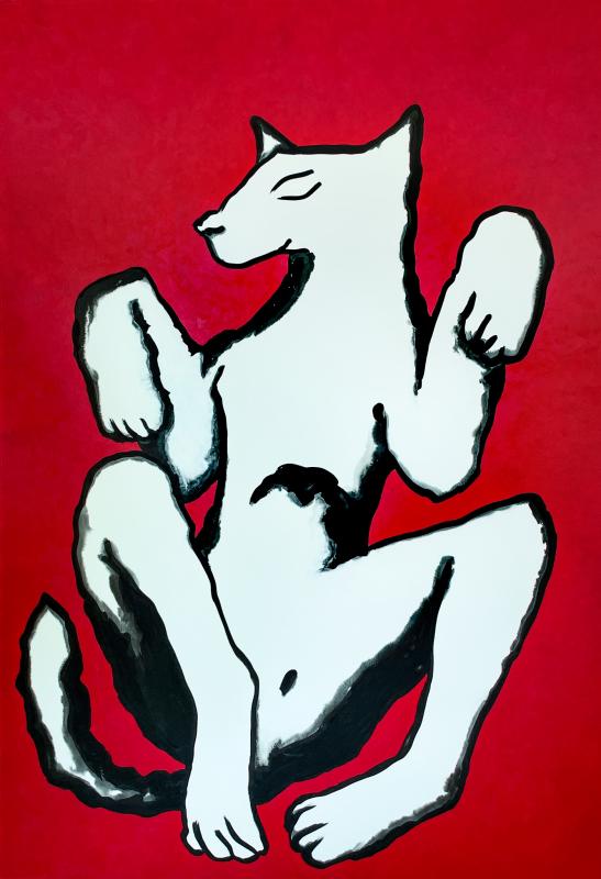 Persona #10, Akryyli ja muste paperille, 70x100cm, 2024
