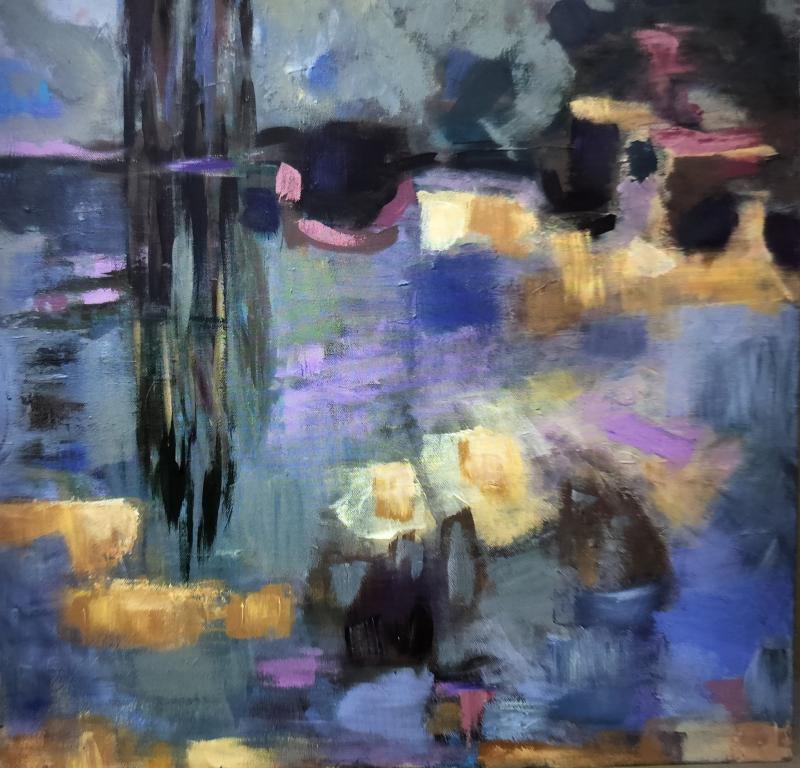 Heijastus  70x70x4 cm akryyli kankaalle 2023