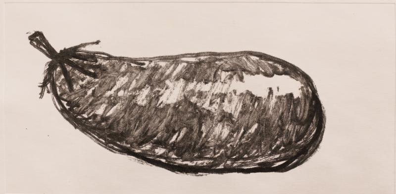 Maria Markus, Aubergine, monotypia, n. 13,5 x 27cm, 2019