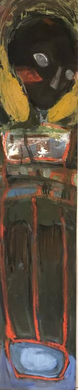 RALPH BRANDERS. MÅNSKEN. OLJA PÅ MDF. 120 X 25 CM. 2025. FOTO RB.